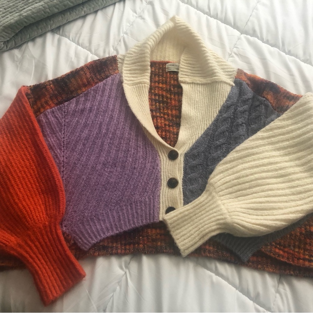 Urban Outfitters Cropped Multicolor Cardigan size Medium